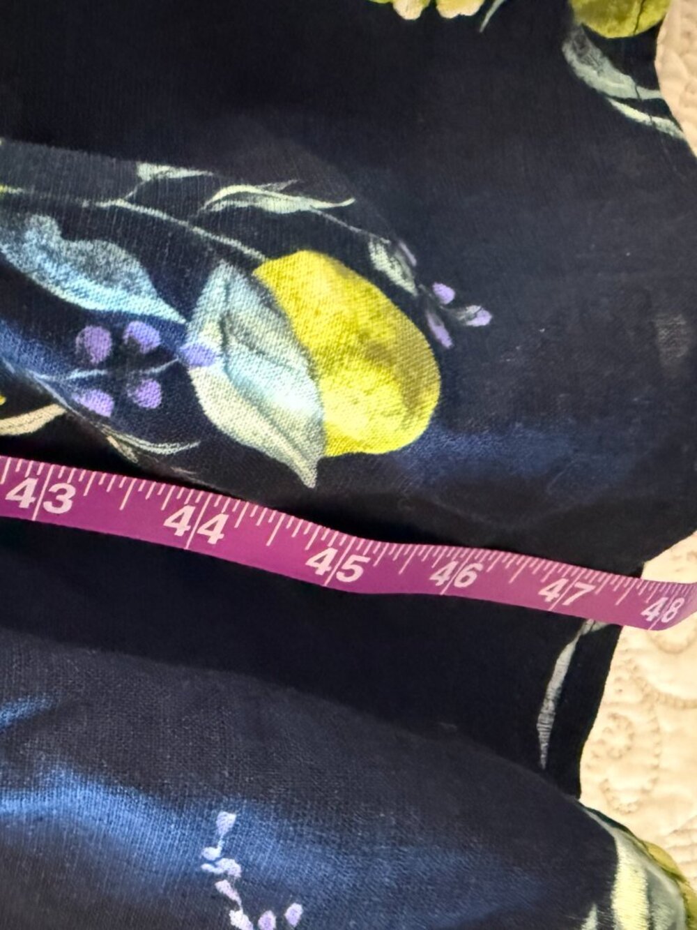 Navy Blue Lemon & Floral Print Midi Sundress - Picture 7 of 7